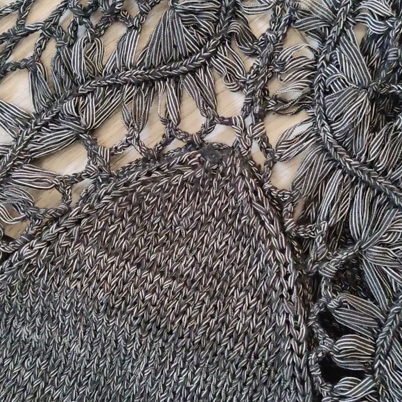 Black Tape long grey cardigan with crochet back! - Picture 4 of 6